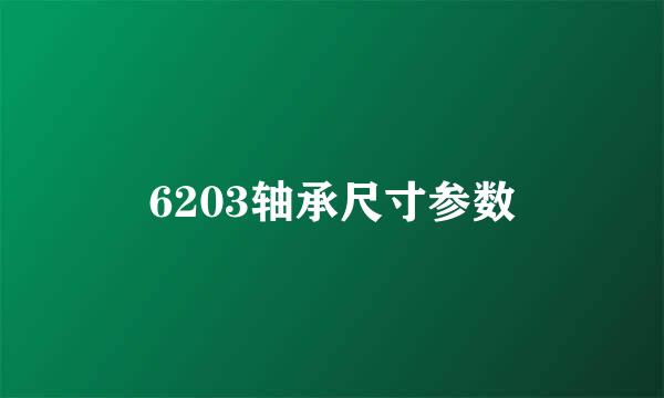 6203轴承尺寸参数