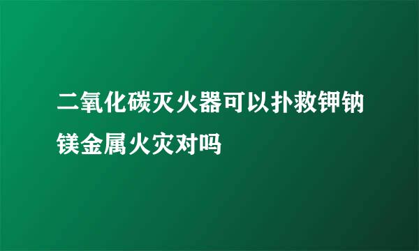 二氧化碳灭火器可以扑救钾钠镁金属火灾对吗