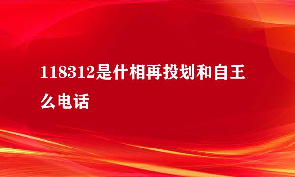 118312是什相再投划和自王么电话