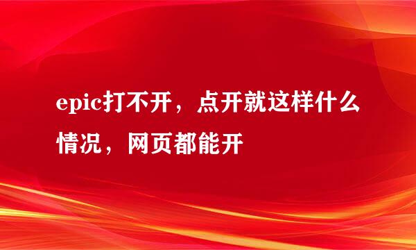 epic打不开，点开就这样什么情况，网页都能开