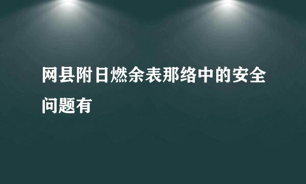 网县附日燃余表那络中的安全问题有