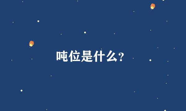 吨位是什么？