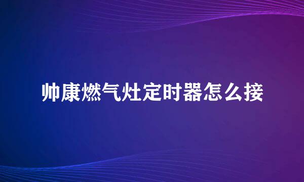 帅康燃气灶定时器怎么接