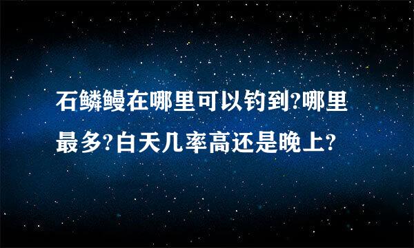 石鳞鳗在哪里可以钓到?哪里最多?白天几率高还是晚上?