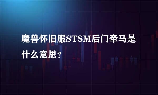 魔兽怀旧服STSM后门牵马是什么意思？