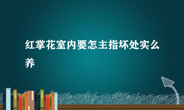 红掌花室内要怎主指坏处实么养