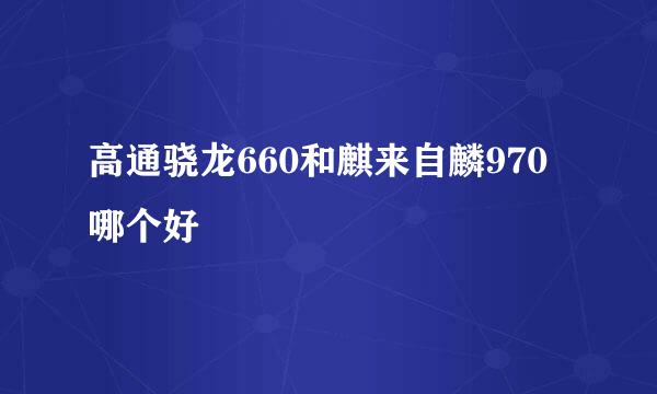 高通骁龙660和麒来自麟970哪个好