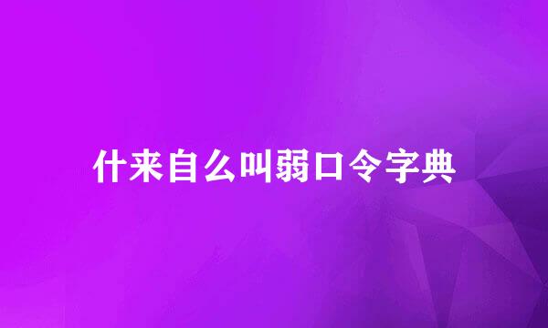 什来自么叫弱口令字典