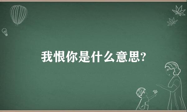 我恨你是什么意思?