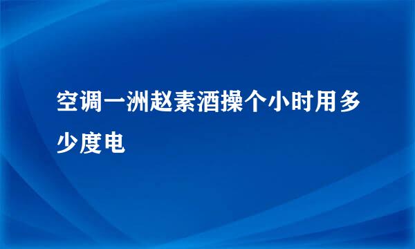 空调一洲赵素酒操个小时用多少度电