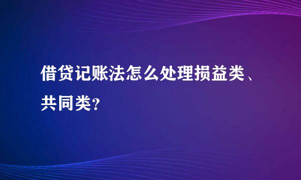 借贷记账法怎么处理损益类、共同类？