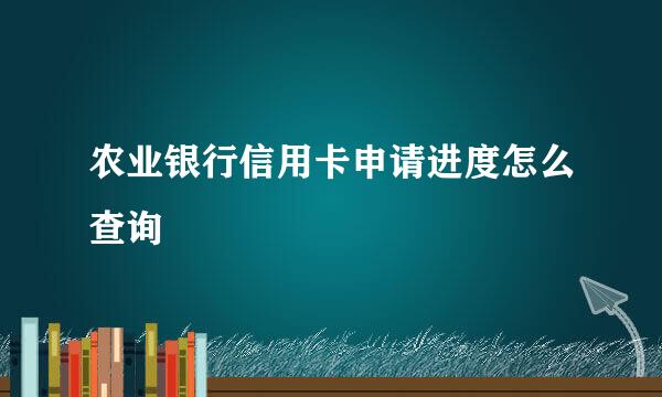 农业银行信用卡申请进度怎么查询