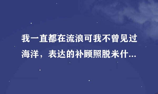 我一直都在流浪可我不曾见过海洋，表达的补顾照脱米什么意思呢