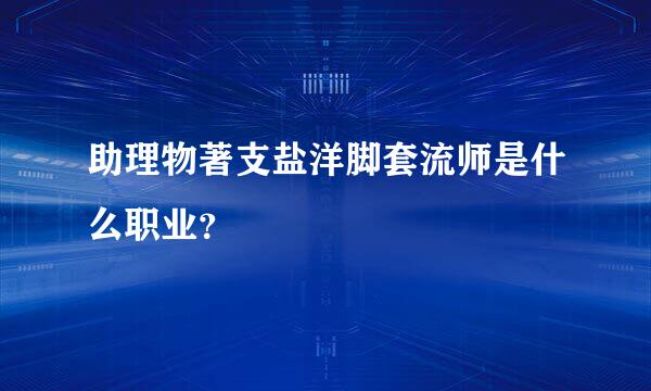 助理物著支盐洋脚套流师是什么职业？