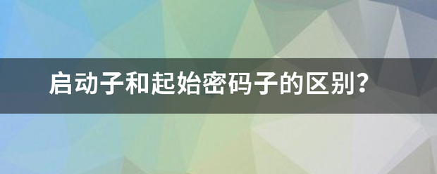 启动子和起始来自密码子的区别？