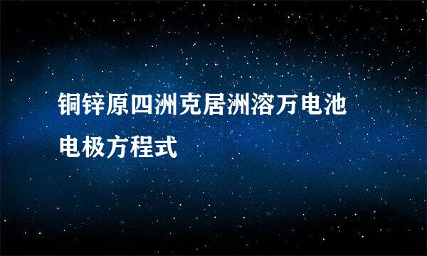 铜锌原四洲克居洲溶万电池 电极方程式