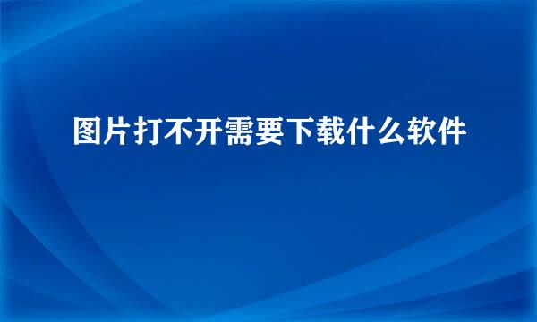 图片打不开需要下载什么软件