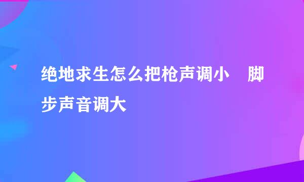 绝地求生怎么把枪声调小 脚步声音调大