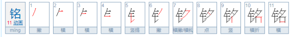 铭字五行属什么