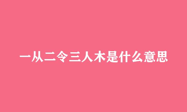 一从二令三人木是什么意思