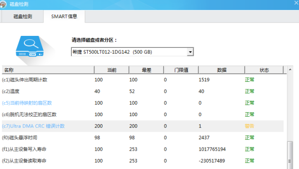 ultra dma crc c7 错误计数怎么修复