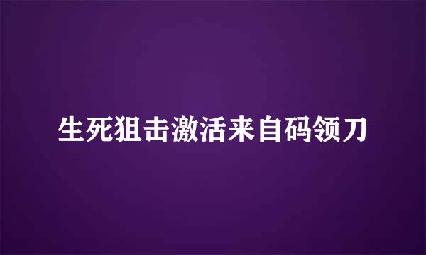 生死狙击激活来自码领刀