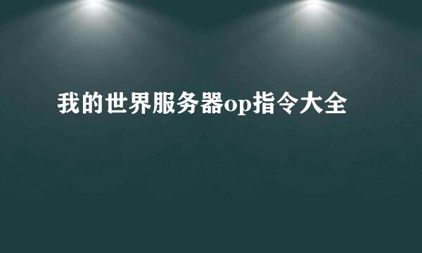 我的世界服务器op指令大全