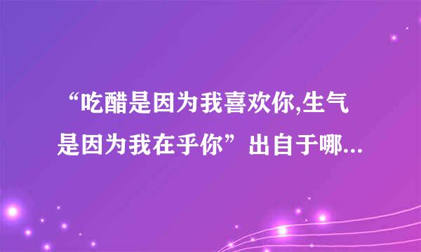 “吃醋是因为我喜欢你,生气是因为我在乎你”出自于哪里？是歌词吗？