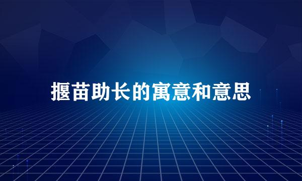 揠苗助长的寓意和意思