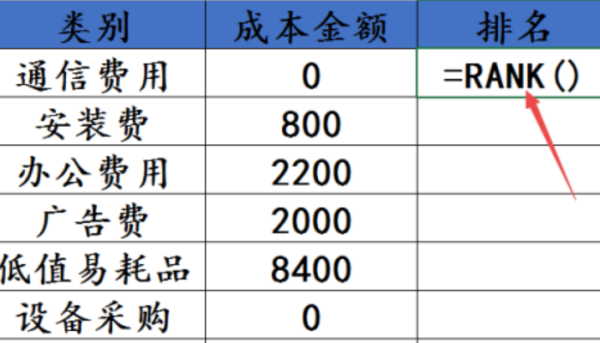 exce读三直l排名公式怎么用