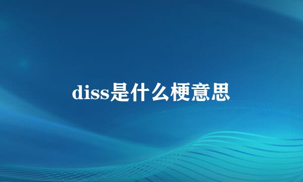 diss是什么梗意思