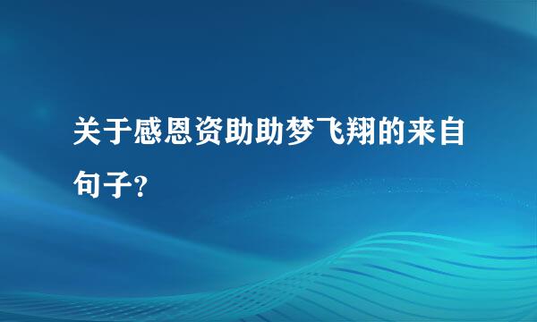 关于感恩资助助梦飞翔的来自句子？