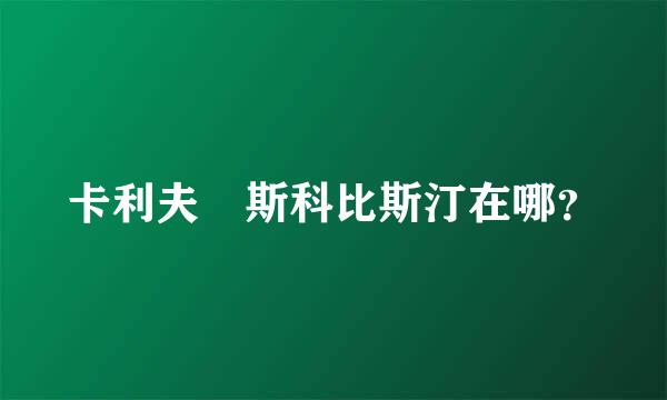 卡利夫 斯科比斯汀在哪？