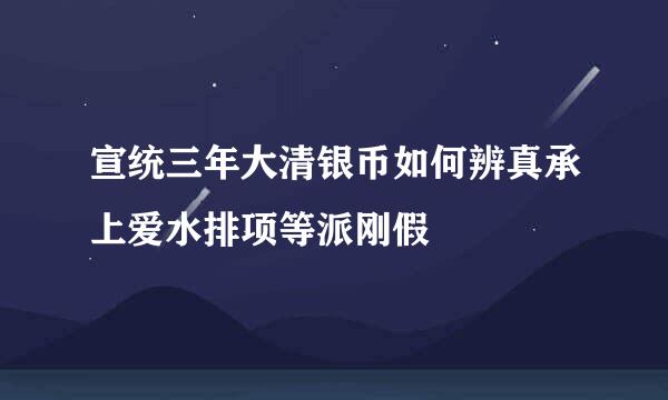 宣统三年大清银币如何辨真承上爱水排项等派刚假