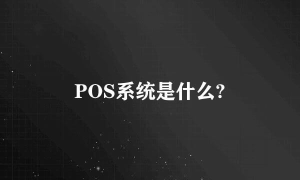 POS系统是什么?