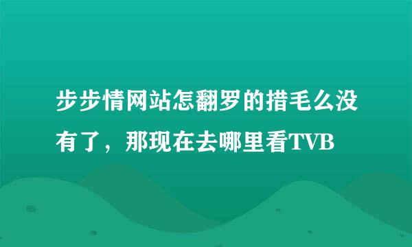 步步情网站怎翻罗的措毛么没有了，那现在去哪里看TVB