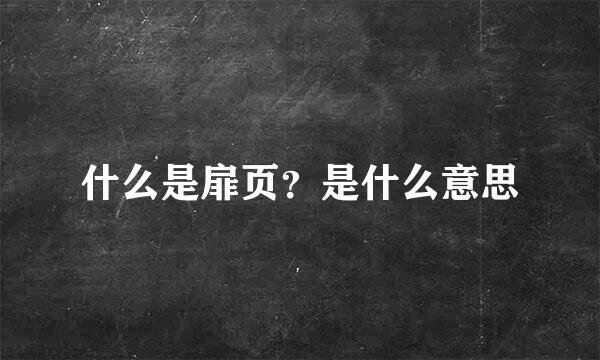 什么是扉页？是什么意思