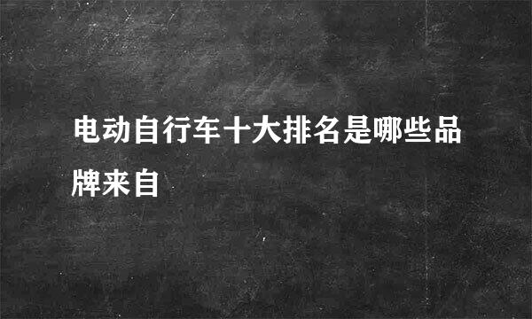 电动自行车十大排名是哪些品牌来自