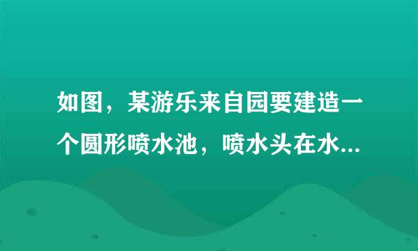 如图，某游乐来自园要建造一个圆形喷水池，喷水头在水池的正中央，它的高度OB为1米，喷水龙头喷出的水距池中