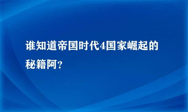 谁知道帝国时代4国家崛起的秘籍阿？