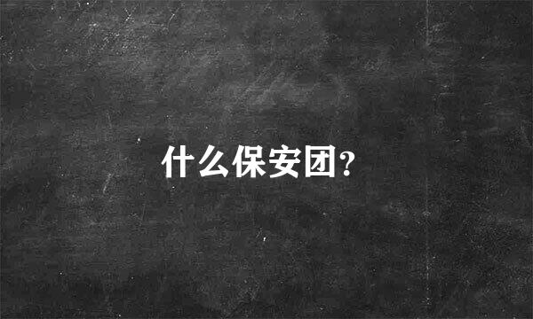 什么保安团？