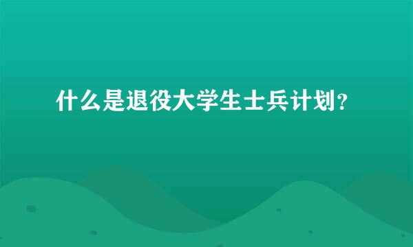 什么是退役大学生士兵计划？