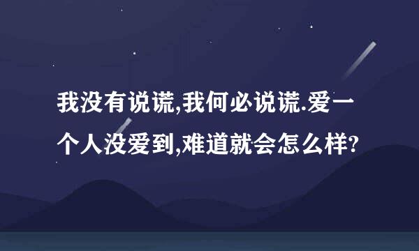 我没有说谎,我何必说谎.爱一个人没爱到,难道就会怎么样?