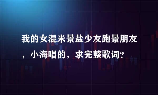 我的女混米景盐少友跑景朋友，小海唱的，求完整歌词？