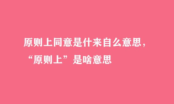 原则上同意是什来自么意思，“原则上”是啥意思