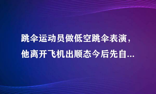 跳伞运动员做低空跳伞表演，他离开飞机出顺态今后先自由落体运动，当距离地面125m时打开降落伞，伞张开后就以14.3