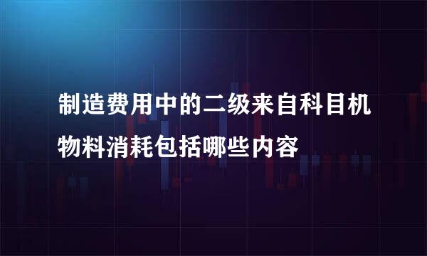 制造费用中的二级来自科目机物料消耗包括哪些内容