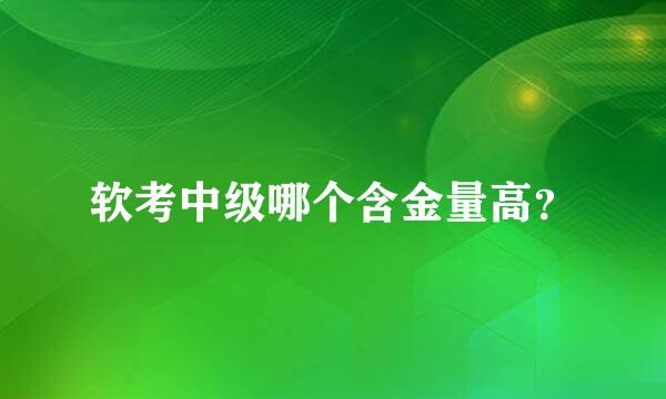 软考中级哪个含金量高？