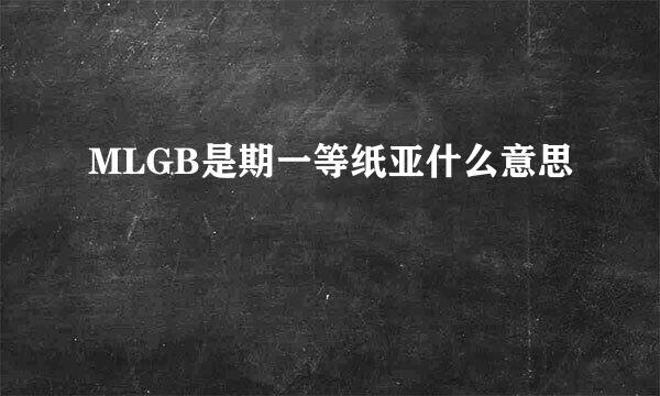 MLGB是期一等纸亚什么意思