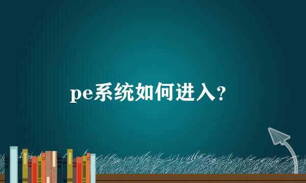 pe系统如何进入？